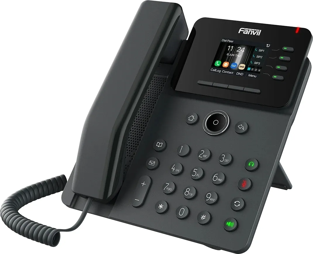 Fanvil Enterprise Phone 6-Party Local Conference HD voice 4 SIP lines 4 Line key 2.4 Inch color screen Opus+IPV6 12 DSS keys PSU