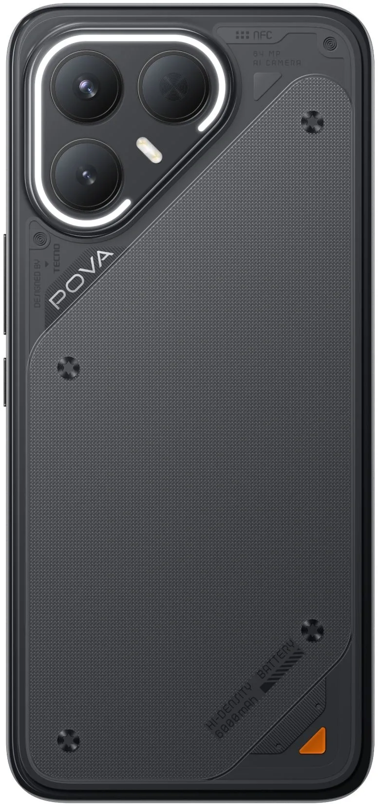 Смартфон Tecno POVA 7 Pro 5G 256Gb 8Gb черный моноблок 3G 4G 6.8" 1080x2460 Android 14 50Mpix 802.11 a/b/g/n/ac NFC GPS GSM900/1800 Protect