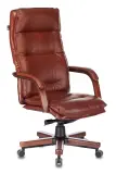 Кресло руководителя Бюрократ T-9927WALNUT светло-коричневый Leather Eichel кожа крестов. металл/дерево