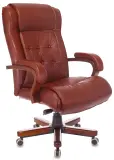Кресло руководителя Бюрократ T-9926WALNUT светло-коричневый Leather Eichel кожа крестов. металл/дерево Image