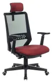 Кресло руководителя Бюрократ EXPERT черный TW-01 сиденье красный 38-410 сетка/ткань с подголов. крестов. пластик