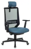 Кресло руководителя Бюрократ EXPERT черный TW-01 сиденье синий 38-415 сетка/ткань с подголов. крестов. пластик