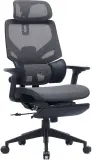 Кресло Cactus CS-CHR-MC01-GY серый сет./эко.кожа с подголов. крестов. пластик подст.для ног