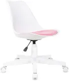 Кресло Бюрократ CH-W333 белый сиденье розовый Velvet 36 крестов. пластик пластик белый
