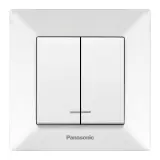 Выключатель Panasonic Arkedia скрыт. 2кл. с подсветкой IP20 белый глянцевый (упак.:1шт) (WMTC00102WH-RU)