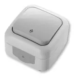 Выключатель Panasonic Palmiye откр. 1кл. IP54 серый глянцевый (упак.:1шт) (90555504-RU)