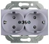 Розетка силов. Panasonic Karre&Arkedia WKTT02152SL-RU 2розет. двойн. скрыт. зазем. штор. IP20 серебро (упак.:1шт)