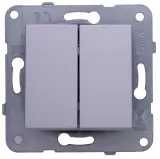Выключатель Panasonic Karre&Arkedia скрыт. 2кл. с подсветкой IP20 серебро (упак.:1шт) (WKTT00122SL-RU)
