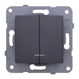 Выключатель Panasonic Karre&Arkedia скрыт. 2кл. с подсветкой IP20 дымчатый (упак.:1шт) (WKTT00102DG-RU)