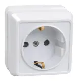 Розетка силов. IEK Октава ERO11-K01-16-DC одинар. откр. зазем. крыш. IP20 белый (упак.:1шт)