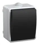 Выключатель IEK Форс откр. 1кл. IP54 серый/черный (упак.:1шт) (EVS10-K03-10-54-DC)