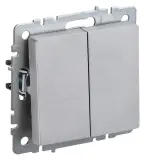 Выключатель IEK Brite ВС10-2-0-БрА скрыт. 2кл. IP20 алюминий (упак.:1шт) (BR-V20-0-10-K47) Image