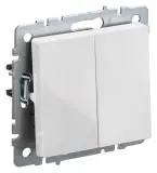 Выключатель IEK Brite ВС10-2-0-БрБ скрыт. 2кл. IP20 белый (упак.:1шт) (BR-V20-0-10-K01) Image