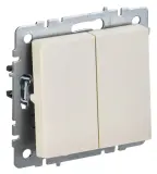 Выключатель IEK Brite ВС10-2-0-БрКр скрыт. 2кл. IP20 бежевый (упак.:1шт) (BR-V20-0-10-K10)