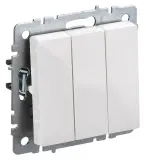 Выключатель IEK Brite ВС10-3-0-БрБ скрыт. 3кл. IP20 белый (упак.:1шт) (BR-V30-0-10-K01) Image