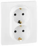 Розетка силов. Legrand Etika 672223 2розет. скрыт. зазем. IP21 белый