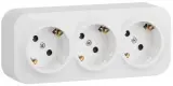 Розетка силов. (3 розетки) Legrand Quteo (782218) откр. зазем. штор. IP20 белый