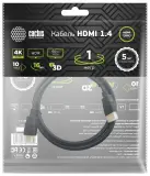 Кабель аудио-видео Cactus CS-HDMI.1.4-1 HDMI (m)/HDMI (m) 1м. позолоч.конт. черный Image