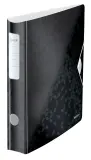 Папка-регистратор Leitz Active WOW 11070095 A4 65мм лам.карт. черный без. окант. вместимость 350 листов накл.на кор.