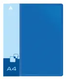 Папка на 4-х кольцах Бюрократ -0818/4RBLU A4 пластик 0.7мм кор.18мм внутр. с вставкой синий Image