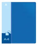 Папка на 4-х кольцах Бюрократ -0827/4RBLU A4 пластик 0.7мм кор.27мм внутр. с вставкой синий Image