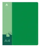 Папка на 4-х кольцах Бюрократ -0827/4RGRN A4 пластик 0.7мм кор.27мм внутр. с вставкой зеленый Image