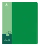 Папка на 4-х D-кольцах Бюрократ -0840/4DGRN A4 пластик 0.8мм кор.40мм внутр. с вставкой зеленый Image