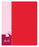 Папка на 4-х D-кольцах Бюрократ -0840/4DRED A4 пластик 0.8мм кор.40мм внутр. с вставкой красный Image