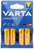 Батарея Varta Longlife LR6 Alkaline AA (4шт) блистер Image