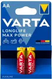 Батарея Varta LongLife Max Power LR6 Alkaline AA (2шт) блистер Image