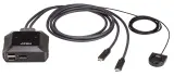 ATEN 2-Port USB-C 4K DisplayPort Cable KVM Switch Image