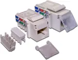 Модуль Keystone, RJ45, кат.5E, UTP, 90 градусов, со шторкой, белый Image