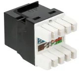 Модуль Keystone, RJ45, кат.5E, UTP, 180 градусов, со встроенной шторкой, черный Image