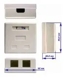 Настенная розетка, 1 порт RJ-45 категории 5е и 1 порт RJ-12, UTP, белая Image