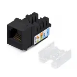 Cabeus KJ-RJ45-Cat.5e-90-SW-BK Вставка Keystone Jack RJ-45, категория 5e, заделка тип 110, черная, со стяжкой Image