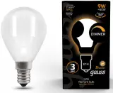 Лампа светодиодная Gauss Filament 105201109-D 9Вт цок.:E14 шар 220B 3000K св.свеч.бел.теп. (упак.:10шт) Image