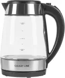 Чайник электрический Galaxy Line GL 0558 1.7л. 2200Вт нержавеющая сталь/черный (корпус: стекло) Image