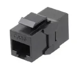 Адаптер Hyperline CA2-KJ-C6-BK проходн.RJ45 кат.6 UTP черн. (упак.:1шт) Image