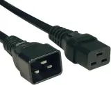 Шнур питания Hyperline PWC-IEC19-IEC20-1.0-BK C19-C20 проводник.:3x0.75мм2 1м 250В 16А (упак.:1шт) черный Image