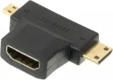 Переходник аудио-видео HDMI (f)/Micro HDMI (m)/Mini HDMI (m) черный (+ Mini HDMI (Male)) Image