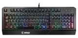 Gaming Keyboard MSI VIGOR GK20, Wired, membrane Keyboard with ergonomic keycaps and wrist rest.  12 Key Anti-ghosting Capability. Water Resistant (spill-proof), Static multi-colour backlighting, Black Image