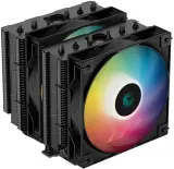 Кулер для процессора DEEPCOOL AG620 BK ARGB LGA20XX/1700/1200/115X/AM5/AM4 (9шт/кор, TDP 260W, PWM, ARGB DUAL Fan 120mm, 6 тепл. трубок, черный) RET Image