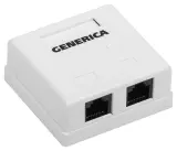 Розетка ITK Generica CS2-1C5EU-22-G настенная 62x59.6x26.5мм RJ45 пластик белый Image