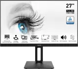 Монитор MSI PRO MP271AP 27" 16:9 FHD(1920x1080), IPS Flat, 1ms(MPRT), 1000:1, 100M:1, 300nit, 178/178, HDMI 1.4b, DP 1.2a, VGA, Speaker, Tilt, Swivel, Height, Pivot, 100HZ, Black, 1y war-ty Image