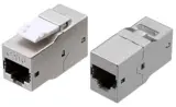 Проходной адаптер Hyperline CA2-KJ-C6-SH-BK Проходной адаптер (coupler), RJ-45(8P8C) формата Keystone Jack, категория 6, 4 пары, экранированный, черный Image