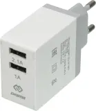 Сетевое зар./устр. Digma DGWC-2U-3A-WG 15.5W 3.1A+1A 2xUSB универсальное белый Image