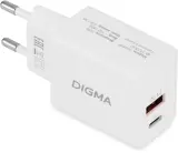 Сетевое зар./устр. Digma DGW2D 20W 3A+1A (PD+QC) USB-C/USB-A универсальное белый (DGW2D0F110WH) Image