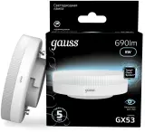 Лампа светодиодная Gauss GX53 8Вт цок.:GX53 таблетка 220B 4100K св.свеч.бел.нейт. Tablet (упак.:1шт) (108008208) Image