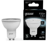 Лампа светодиодная Gauss 101506209 9Вт цок.:GU10 рефлек. 150B 4100K св.свеч.бел.нейт. MR16 (упак.:1шт) Image