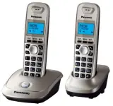 Р/Телефон Dect Panasonic KX-TG2512RUN платиновый (труб. в компл.:2шт) АОН Image